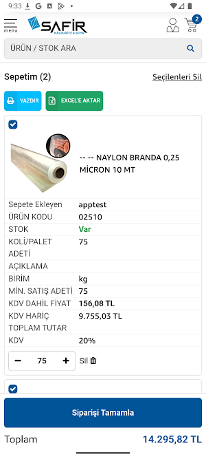 Safir Nalburiye B2B Screenshot 2