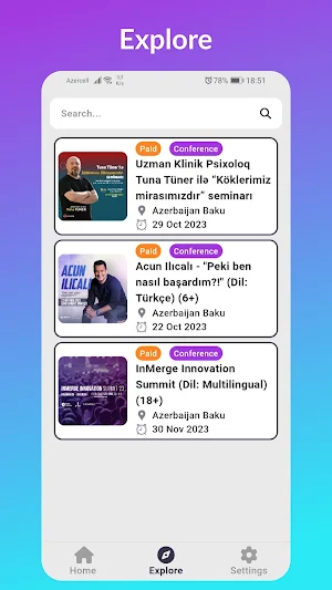 Horizonno - Explore Events Screenshot 1