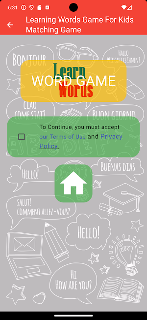Learning words game for kids Screenshot 0