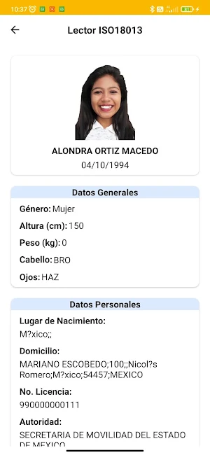 Lector ISO18013 Screenshot 2