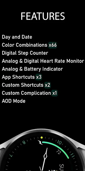Minimal Black v18 Watch Face Screenshot 2
