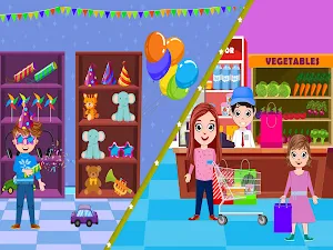 Pretend Town Shopping Store: Girls Dress Up Game Screenshot 1