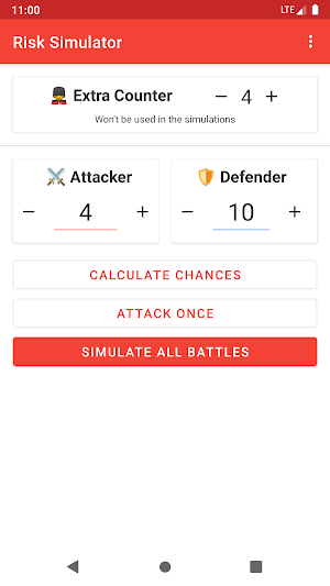 Risk Battle Simulator - Risk Calculator/Dice Roll Screenshot 2
