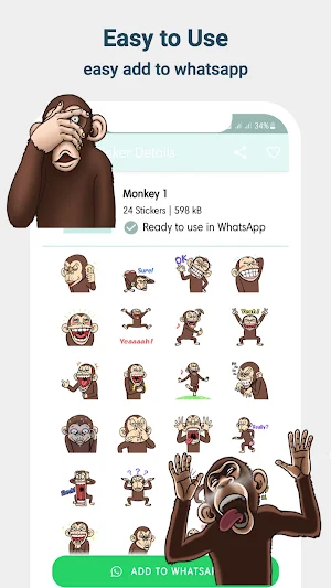 Funky Monkey WASticker Screenshot 2