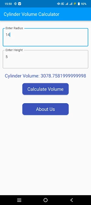 Cylinder Volume Calculator Screenshot 3