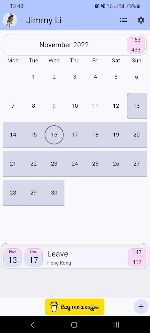 HK Five One Calendar Screenshot 1
