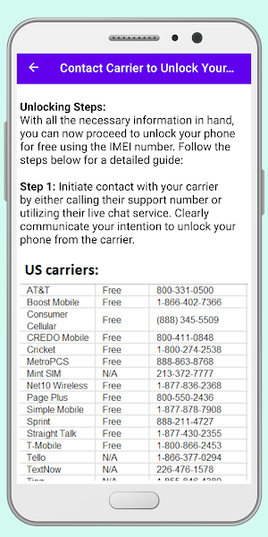 IMEI Unlock Device Guide Screenshot 2