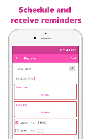 Eyelash Tech Appointment App Screenshot 1