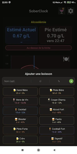 SoberClock : Calcul Alcoolémie Screenshot 3