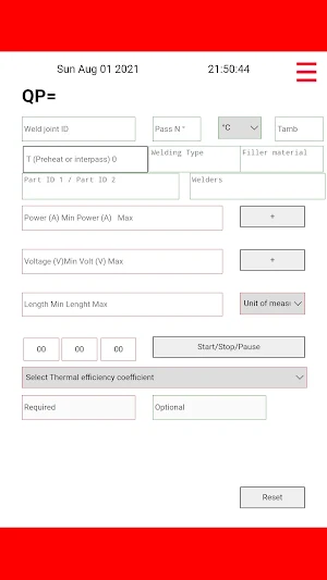 Heat Input Screenshot 2