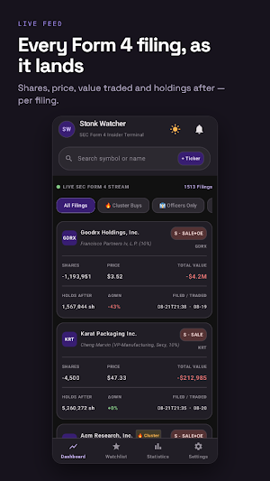 StonkWatcher: Insider Alerts Screenshot 0
