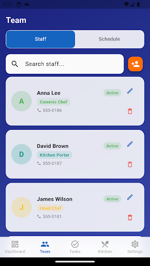 Kitchen Crew Manager Screenshot 1