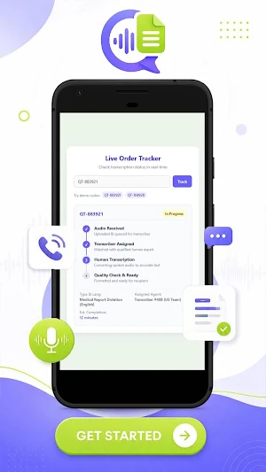 Quicktate: Transcript App Hint Screenshot 1