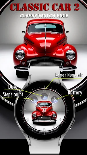 Classic Car 2 - Watch Face Screenshot 1