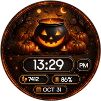 Pumpkin Cauldron Watch Face