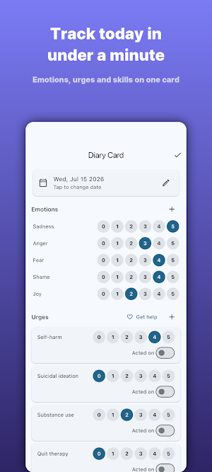 DBT Diary Card & Skills Log Screenshot 0