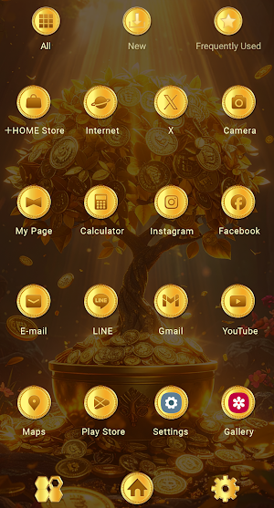 Golden Tree Theme +HOME Screenshot 2