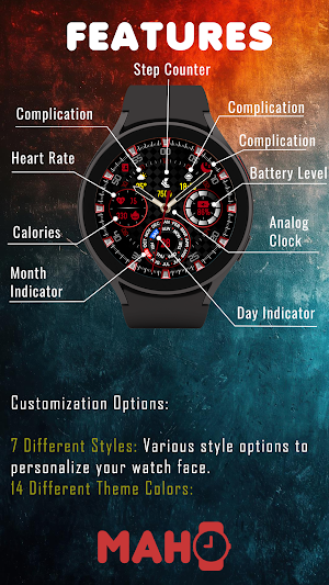 MAHO018 Watch Face For Wear OS Screenshot 1