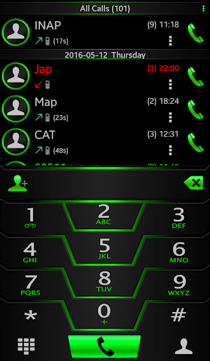 Theme Darkcity gren Rocketdial Screenshot 0