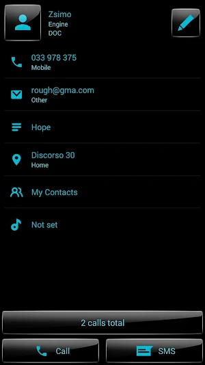 Dialer theme G Black Cyan Screenshot 3