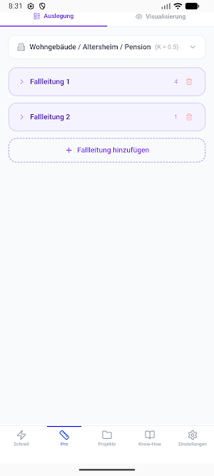 Abwasserdimensionierung Screenshot 2