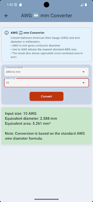 Electrical & Solar calculator Screenshot 3