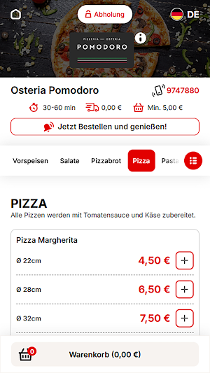 Osteria Pomodoro Lieferservice Screenshot 2