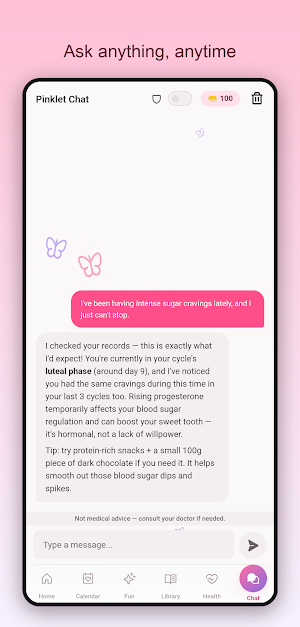 Pinklet Period & Cycle Tracker Screenshot 3
