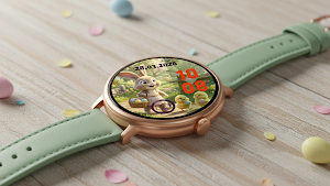 Spring Bunny Watch Face Screenshot 0