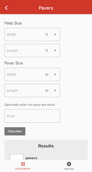 Patio Calculator Screenshot 1