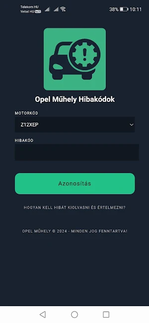 Opel Műhely Hibakódok Screenshot 0