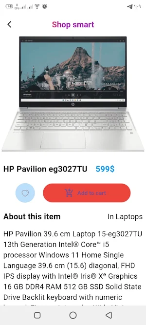 Mobilzweb E-commerce user Screenshot 1