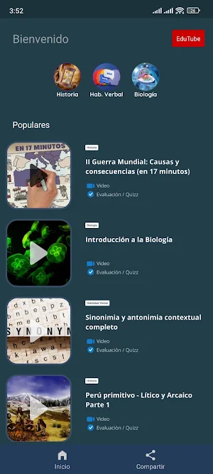 EduTube - Examen de admisión Screenshot 3