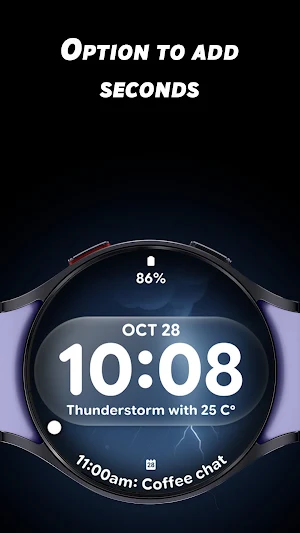 Glass Weather 4 - Watch face Screenshot 2