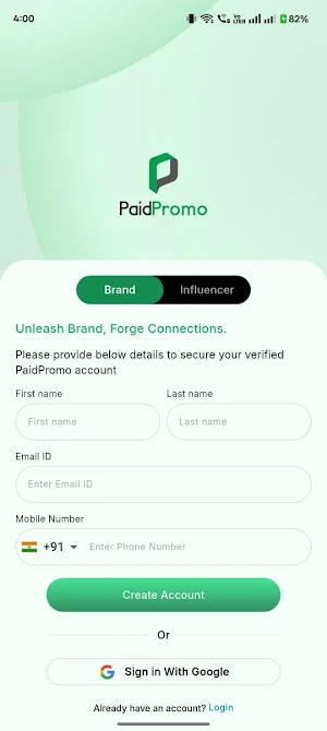 PaidPromo Screenshot 1