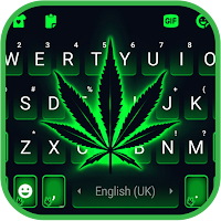 Neon Cannabis Keyboard Background