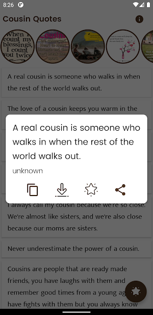 Cousin Quotes and Sayings Screenshot 1