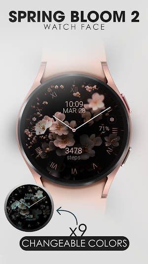 Spring Bloom 2 pink watch face Screenshot 2