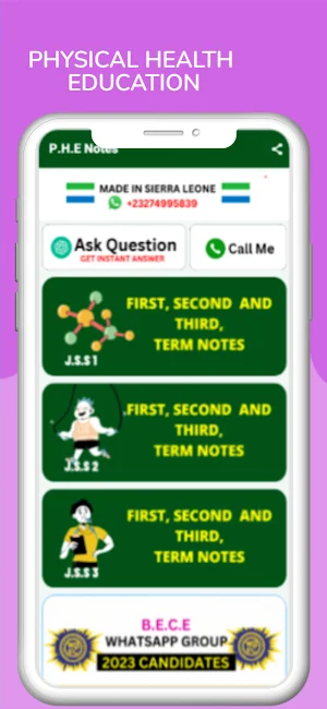 P.H.E Notes ( J.S.S 1-3 ) Screenshot 0