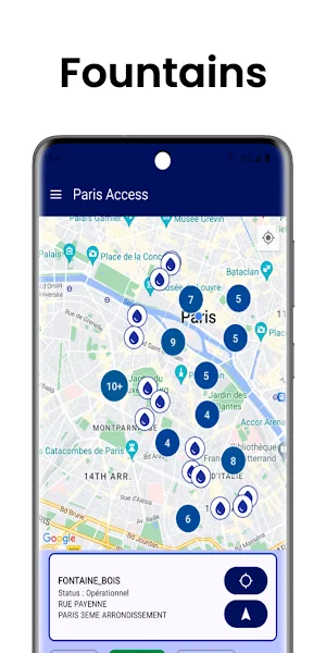 Paris wifi, toilets, foutains Screenshot 1