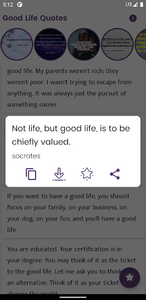 Good Life Quotes and Sayings Screenshot 0