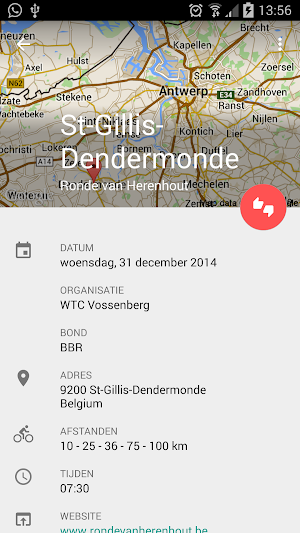 Wielertoerisme kalender Screenshot 1