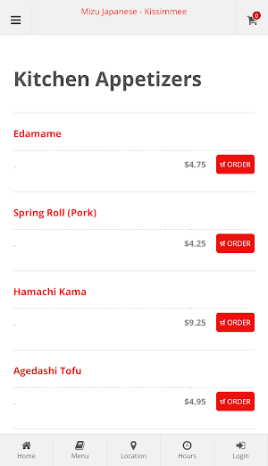 Mizu Japanese Kissimmee Order Screenshot 2