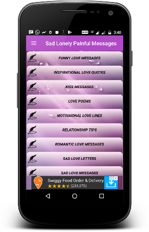 Sad Lonely Painful & Hurt Love Messages & Quotes Screenshot 1