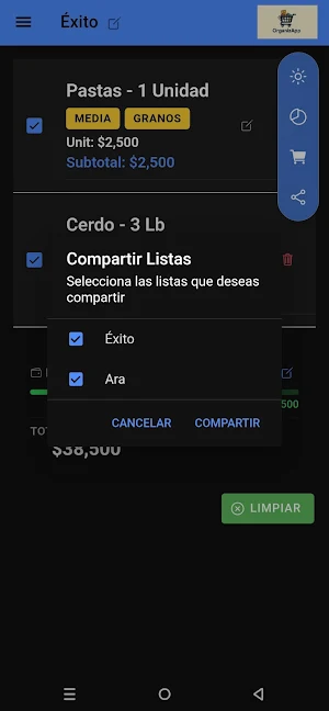 OrganizApp: Lista de mercado Screenshot 1