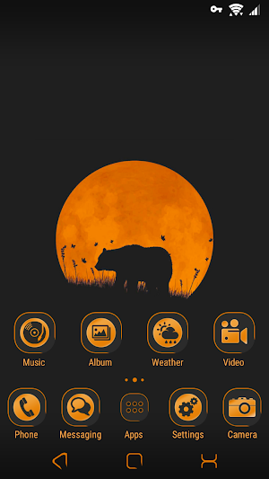 Orange moon | Xperia™Theme  + icons Screenshot 0