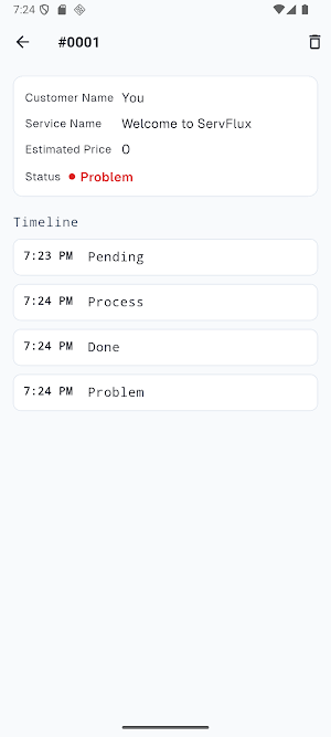 ServFlux: Service Order Track Screenshot 2