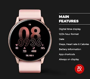 Digital Rose Gold Watch Face Screenshot 1