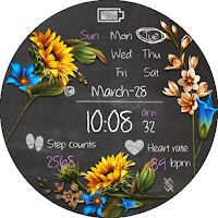 BFF38-Blackboard Art Sunflower