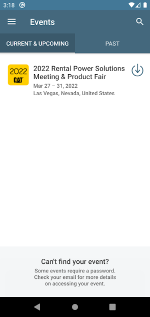 Caterpillar Events Screenshot 1